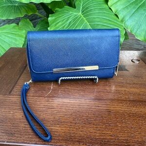 NWT Navy with gold accents, Bi-Fold Clutch Wallet